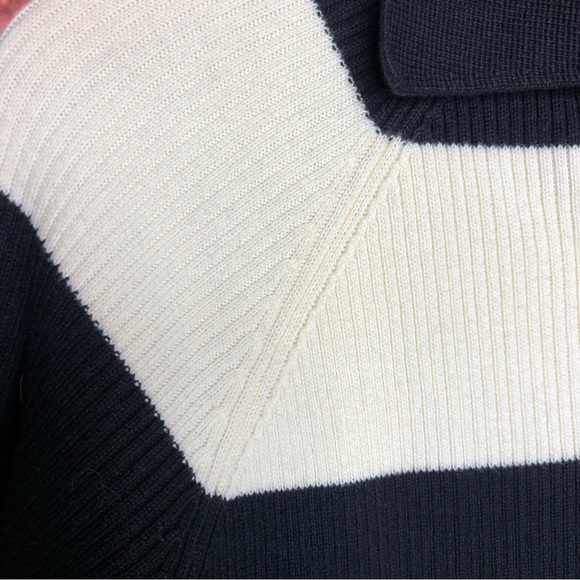 Vintage Marsh Landing collared wide stripe ribbed sweater - Picture 7 of 8